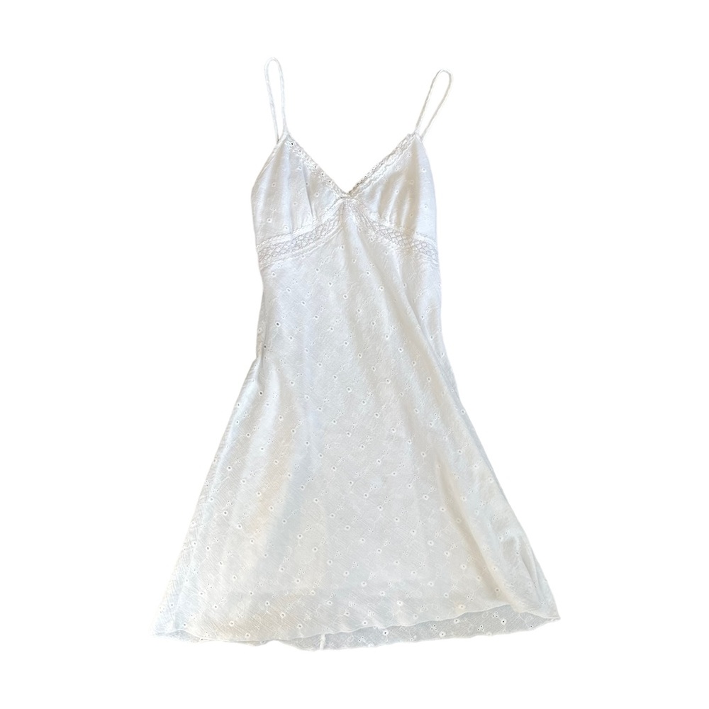 Vintage Y2K Papaya White Paisley Western Coastal Cowgirl Angelcore Mini Dress - Picture 6 of 11